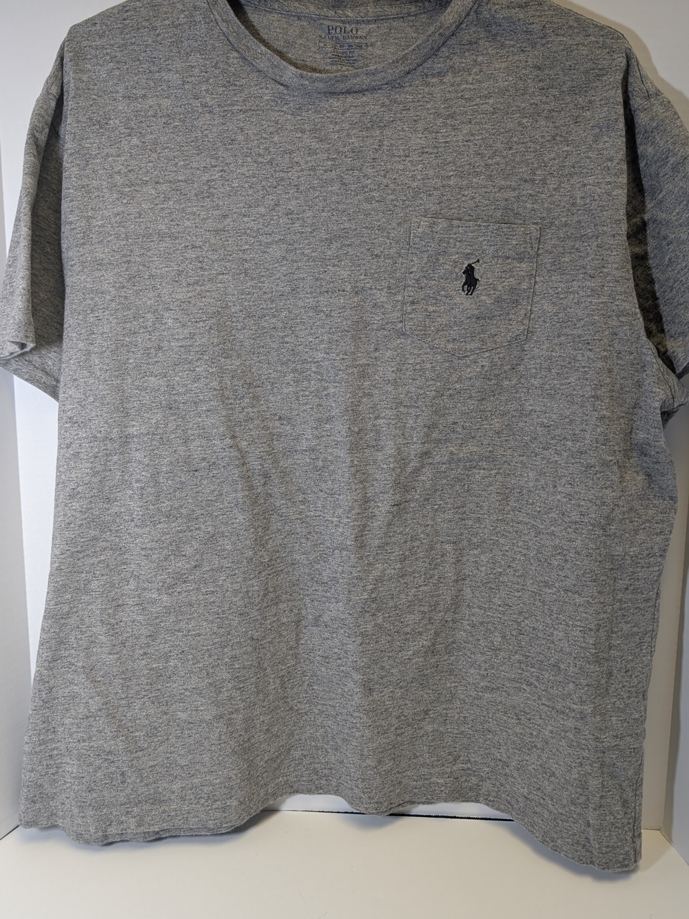 Polo by Ralph Lauren Heather Gray Short Sleeve Pocket Tee with Navy Pony